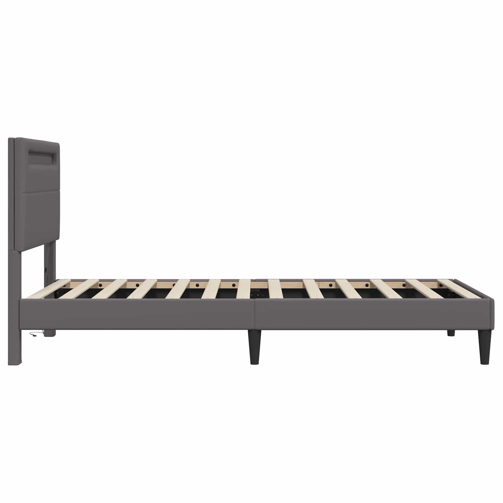 Struttura del letto con testiera Grigio 90 x 190 cm Similpelle | homemem39