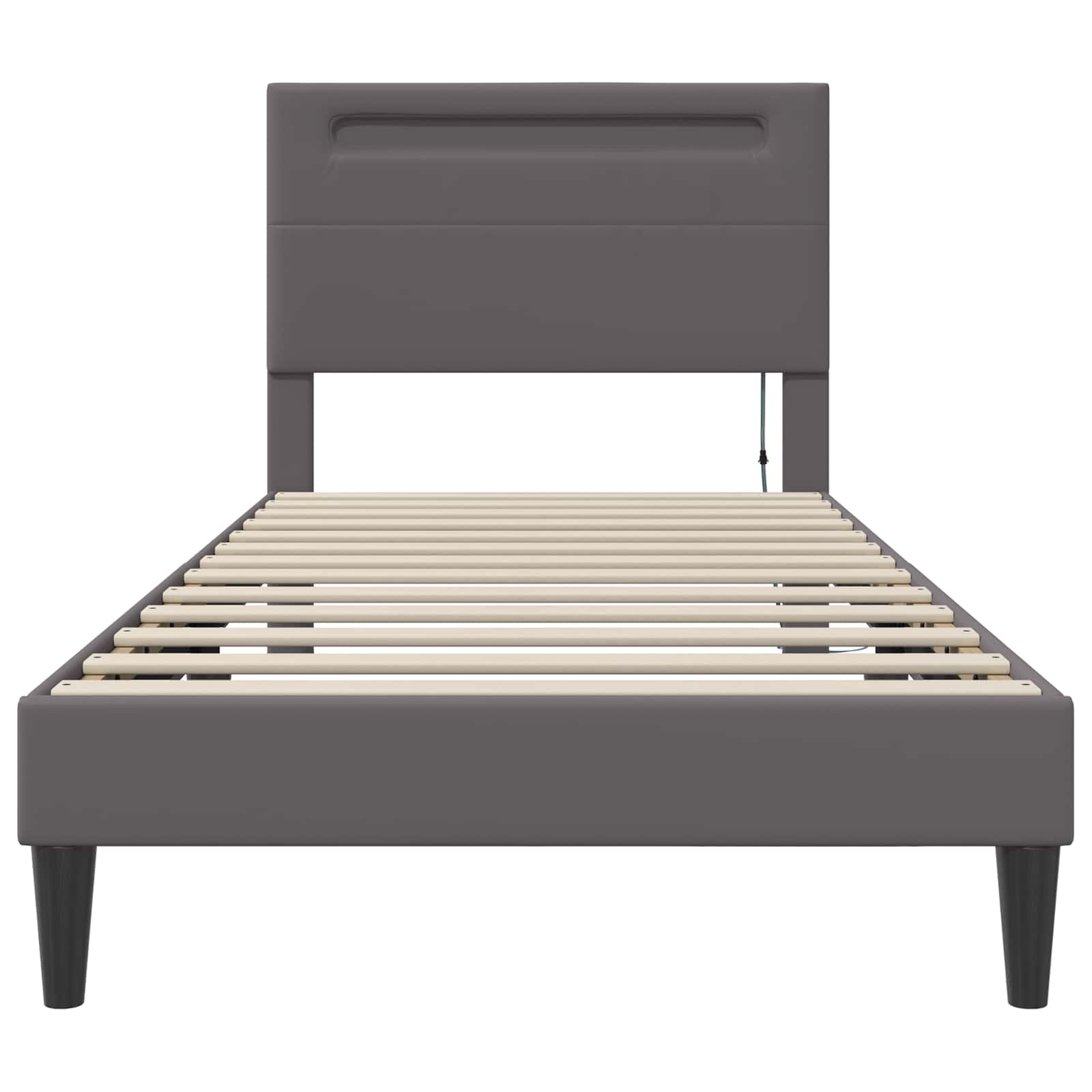 Struttura del letto con testiera Grigio 90 x 200 cm Similpelle | homemem39