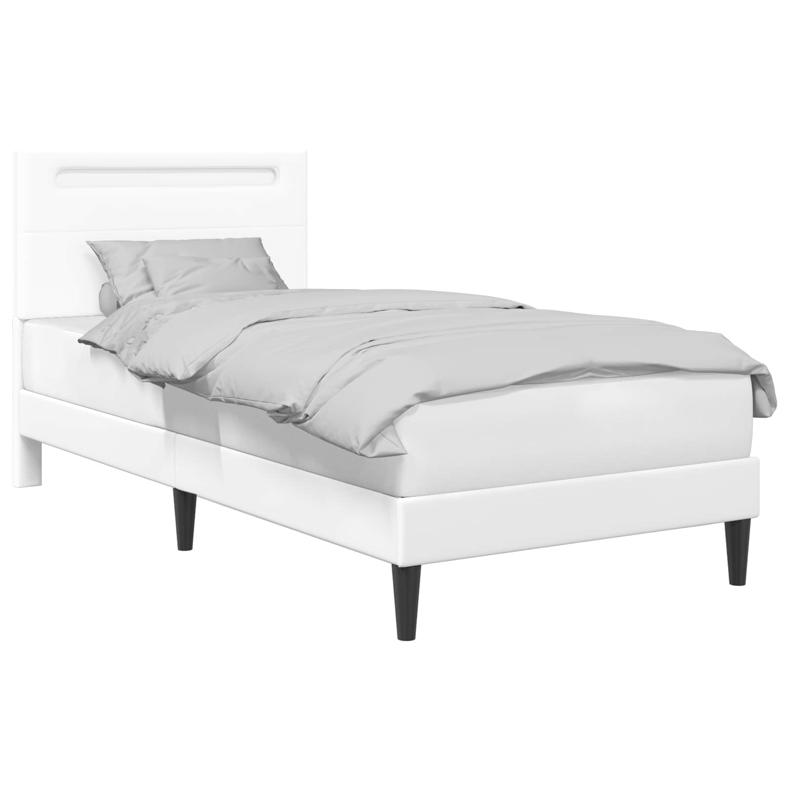 Struttura del letto con testiera Bianco 90 x 200 cm Similpelle | homemem39
