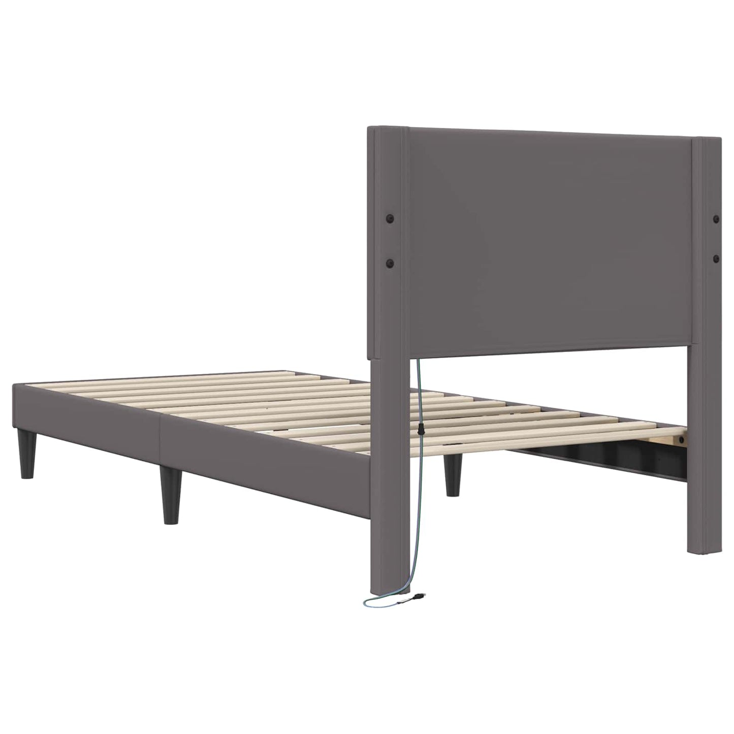 Struttura del letto con testiera Grigio 100 x 200 cm Similpelle | homemem39
