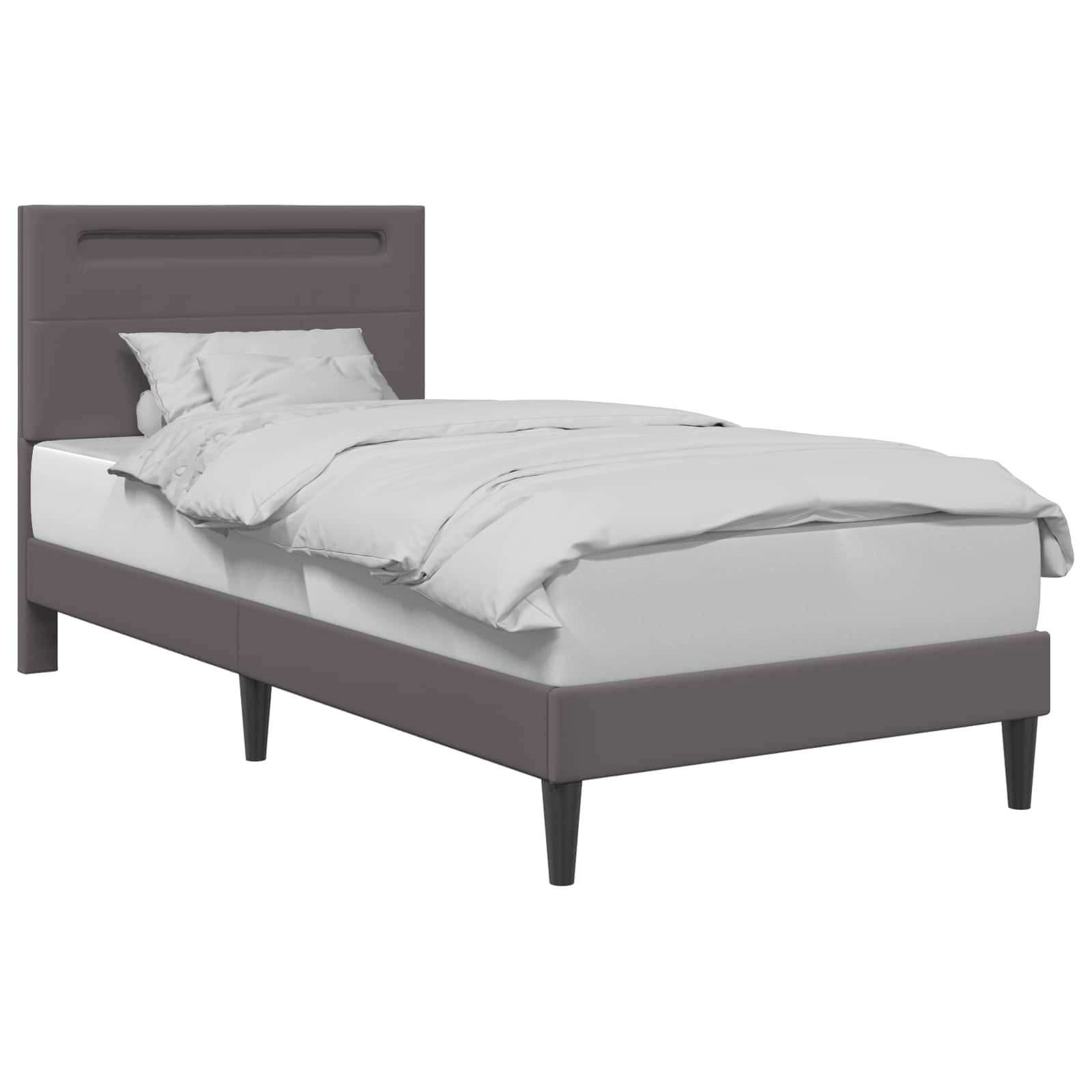 Struttura del letto con testiera Grigio 100 x 200 cm Similpelle | homemem39