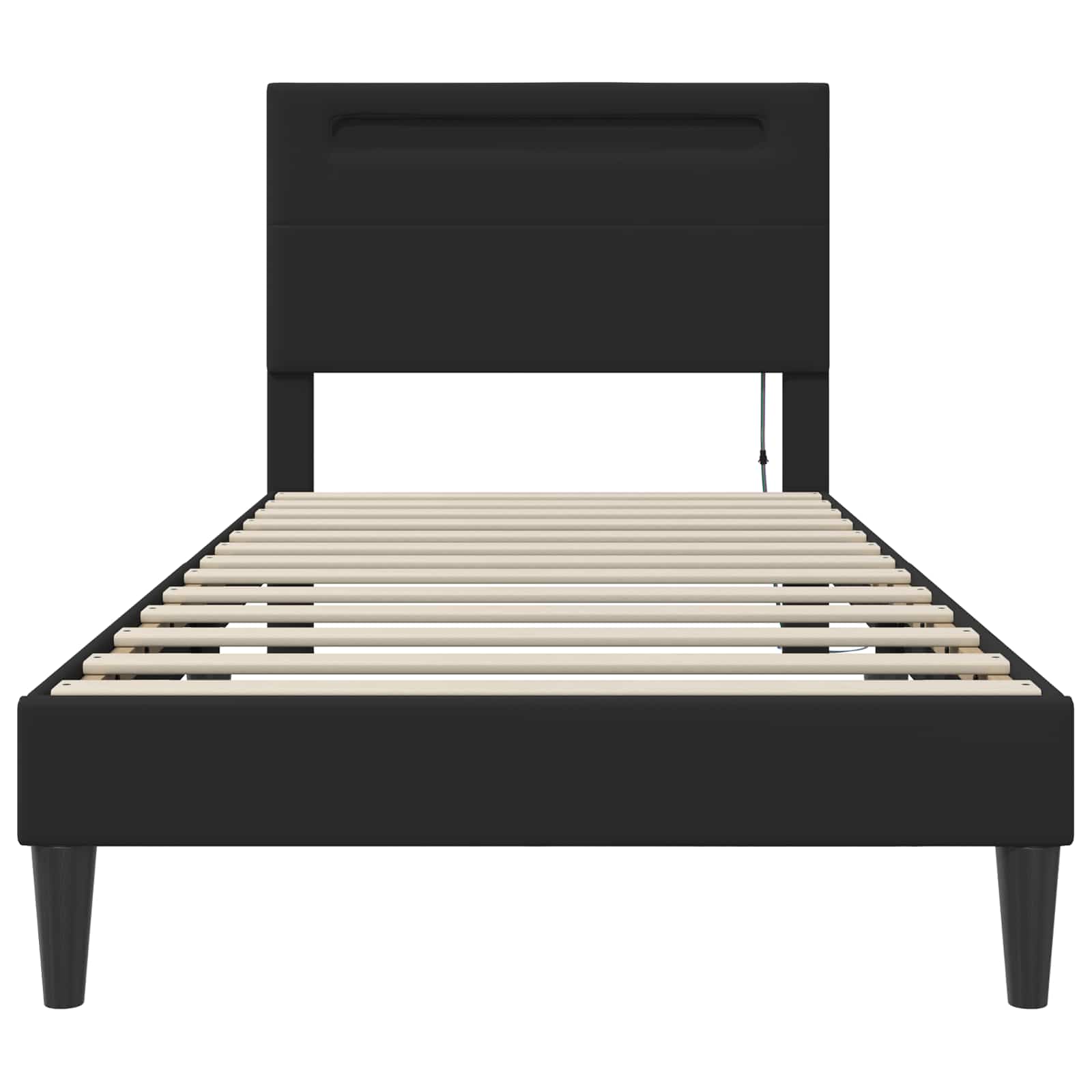 Struttura del letto con testiera Nero 100 x 200 cm Similpelle | homemem39