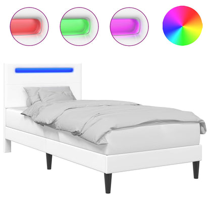 Struttura del letto con testiera Bianco 100 x 200 cm Similpelle | homemem39