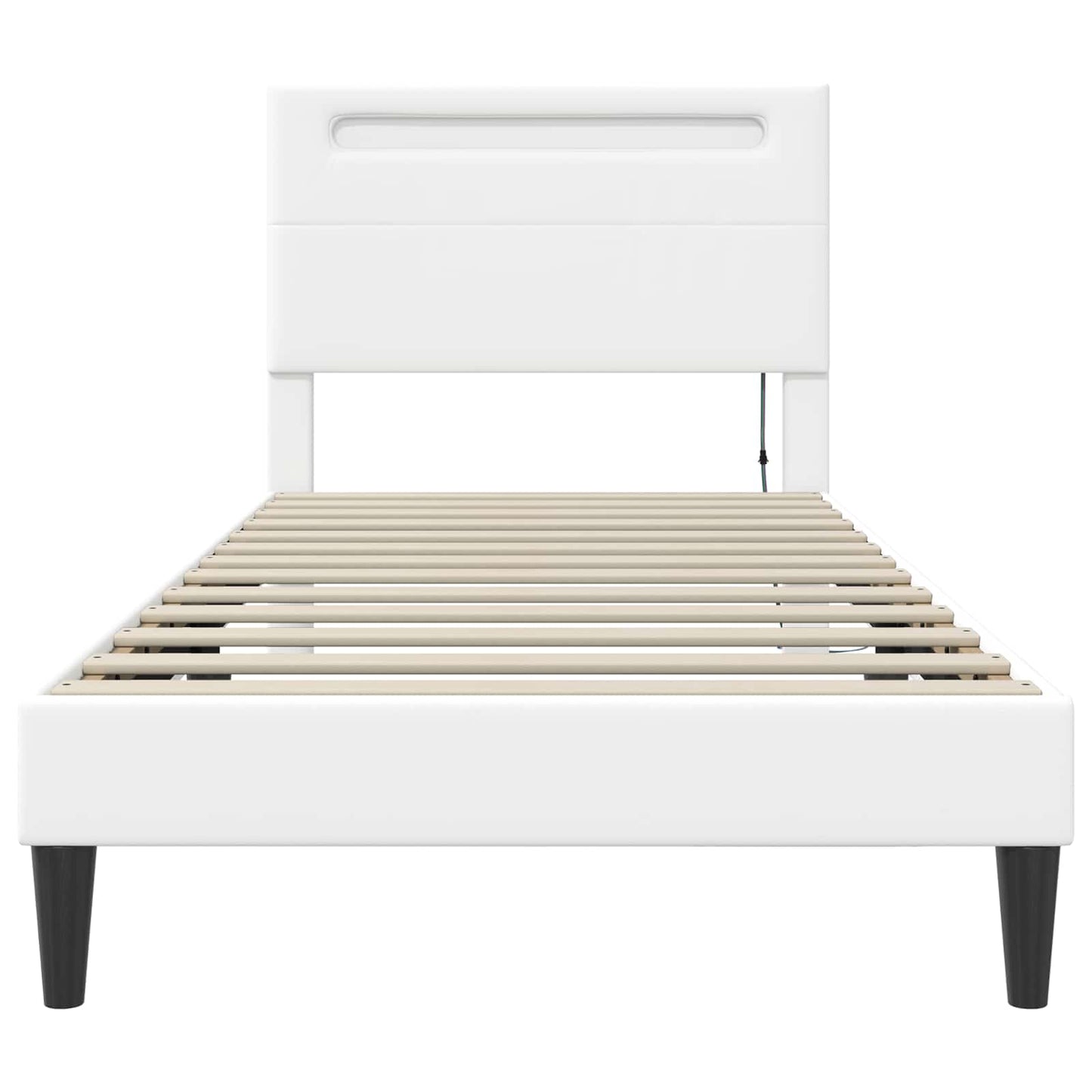 Struttura del letto con testiera Bianco 100 x 200 cm Similpelle | homemem39