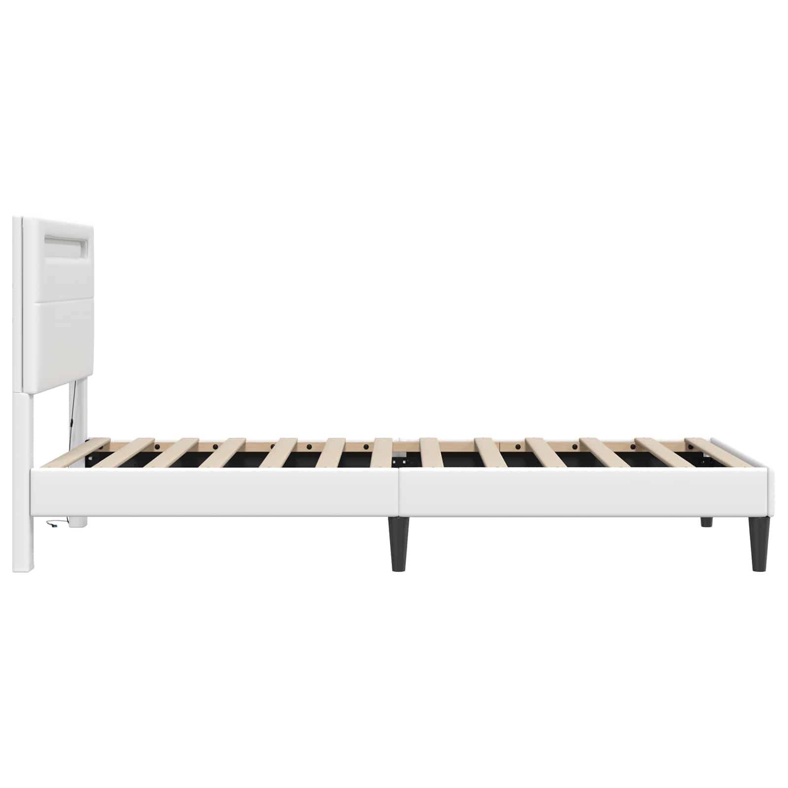 Struttura del letto con testiera Bianco 100 x 200 cm Similpelle | homemem39