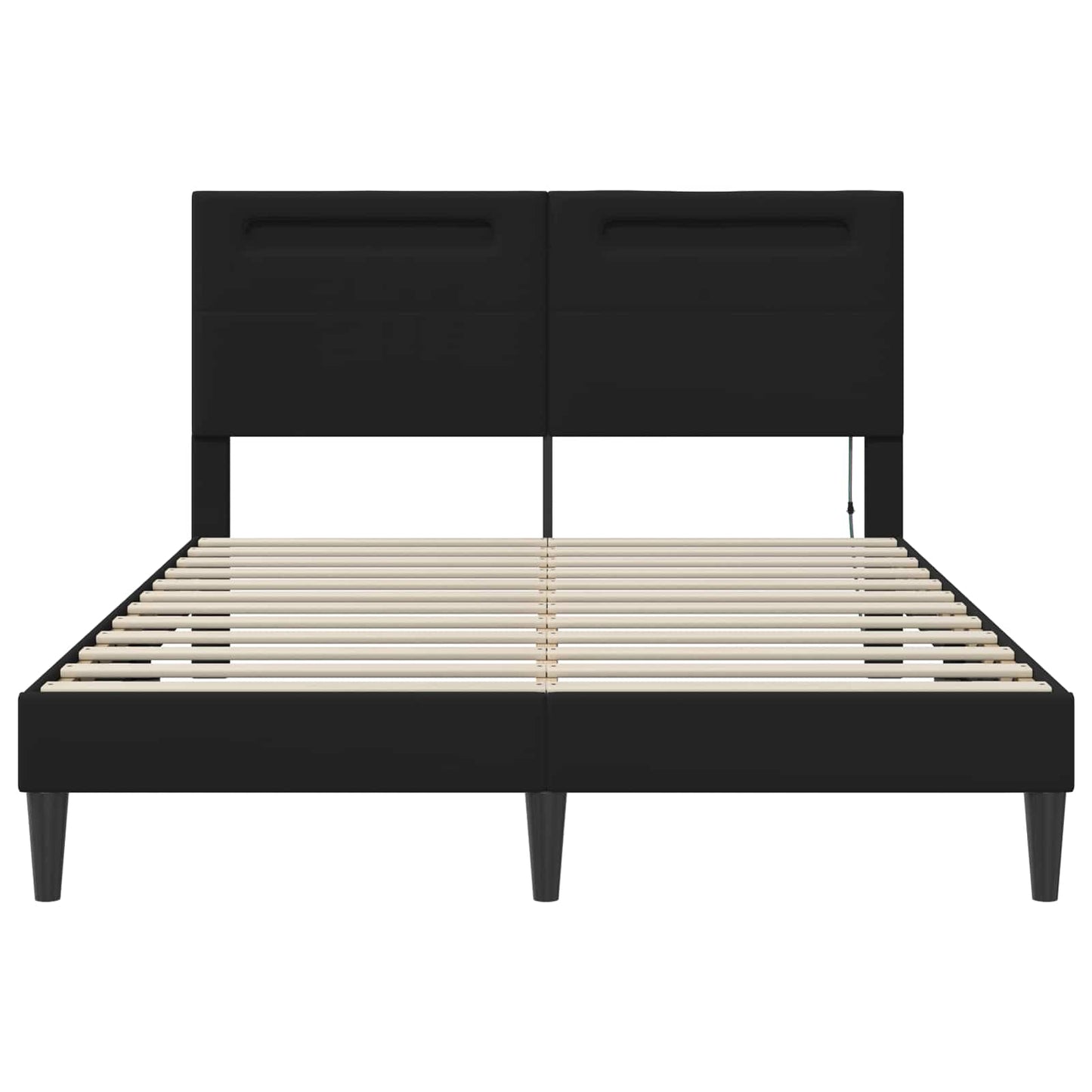 Struttura del letto con testiera Nero 120 x 190 cm Similpelle | homemem39