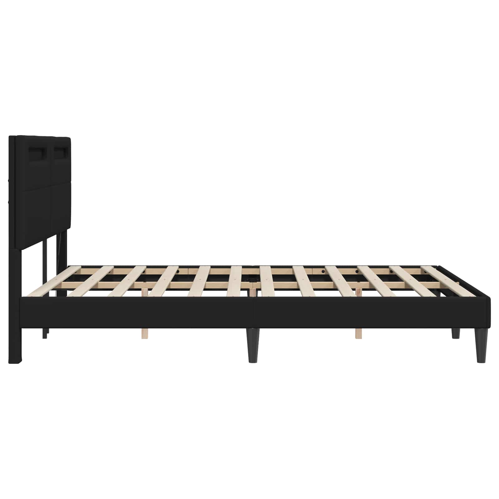 Struttura del letto con testiera Nero 120 x 190 cm Similpelle | homemem39