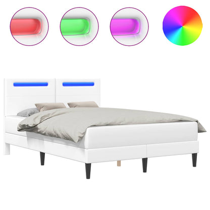 Struttura del letto con testiera Bianco 120 x 190 cm Similpelle | homemem39