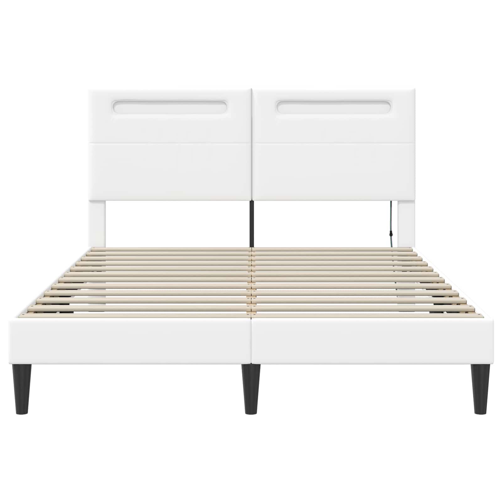 Struttura del letto con testiera Bianco 120 x 190 cm Similpelle | homemem39