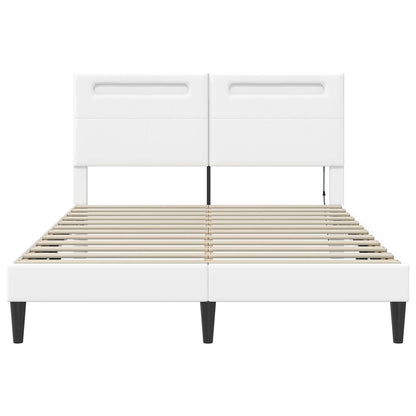 Struttura del letto con testiera Bianco 120 x 190 cm Similpelle | homemem39