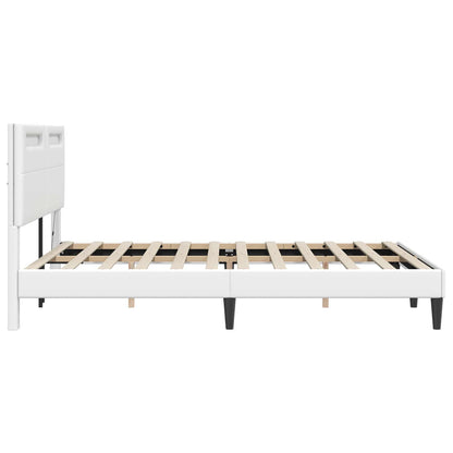 Struttura del letto con testiera Bianco 120 x 190 cm Similpelle | homemem39