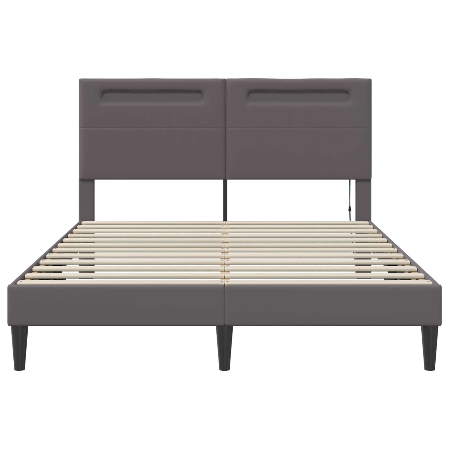 Struttura del letto con testiera Grigio 120 x 200 cm Similpelle | homemem39