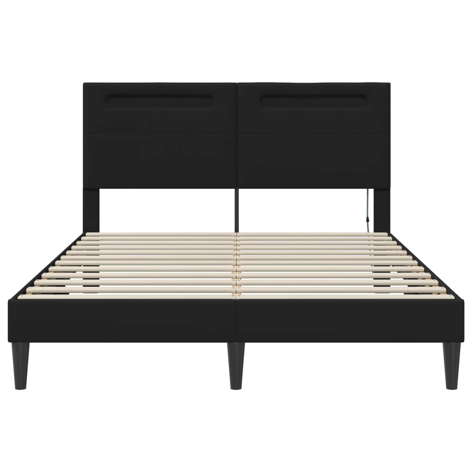 Struttura del letto con testiera Nero 120 x 200 cm Similpelle | homemem39
