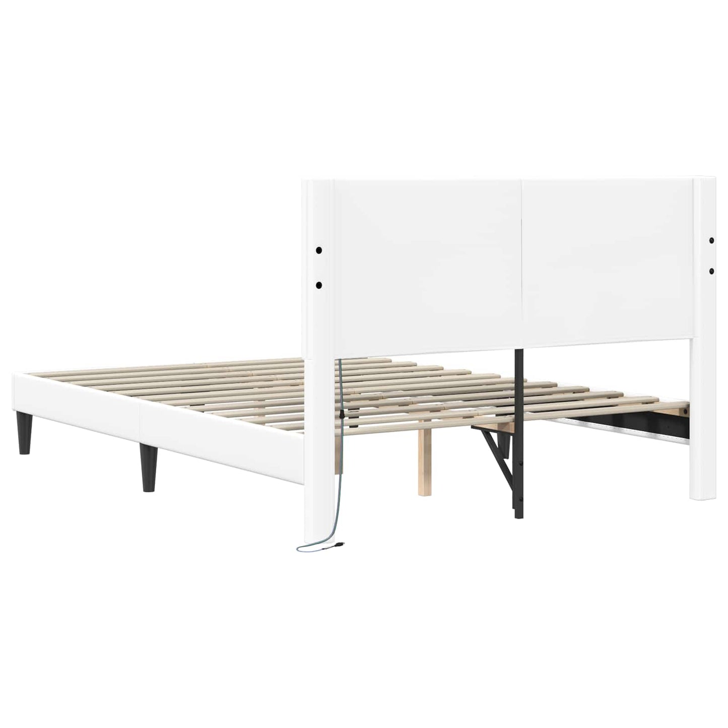 Struttura del letto con testiera Bianco 120 x 200 cm Similpelle | homemem39
