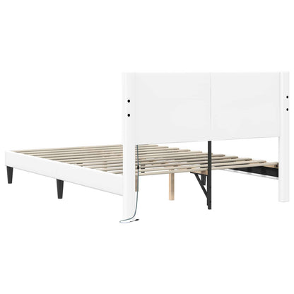 Struttura del letto con testiera Bianco 120 x 200 cm Similpelle | homemem39