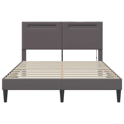 Struttura del letto con testiera Grigio 140 x 190 cm Similpelle | homemem39