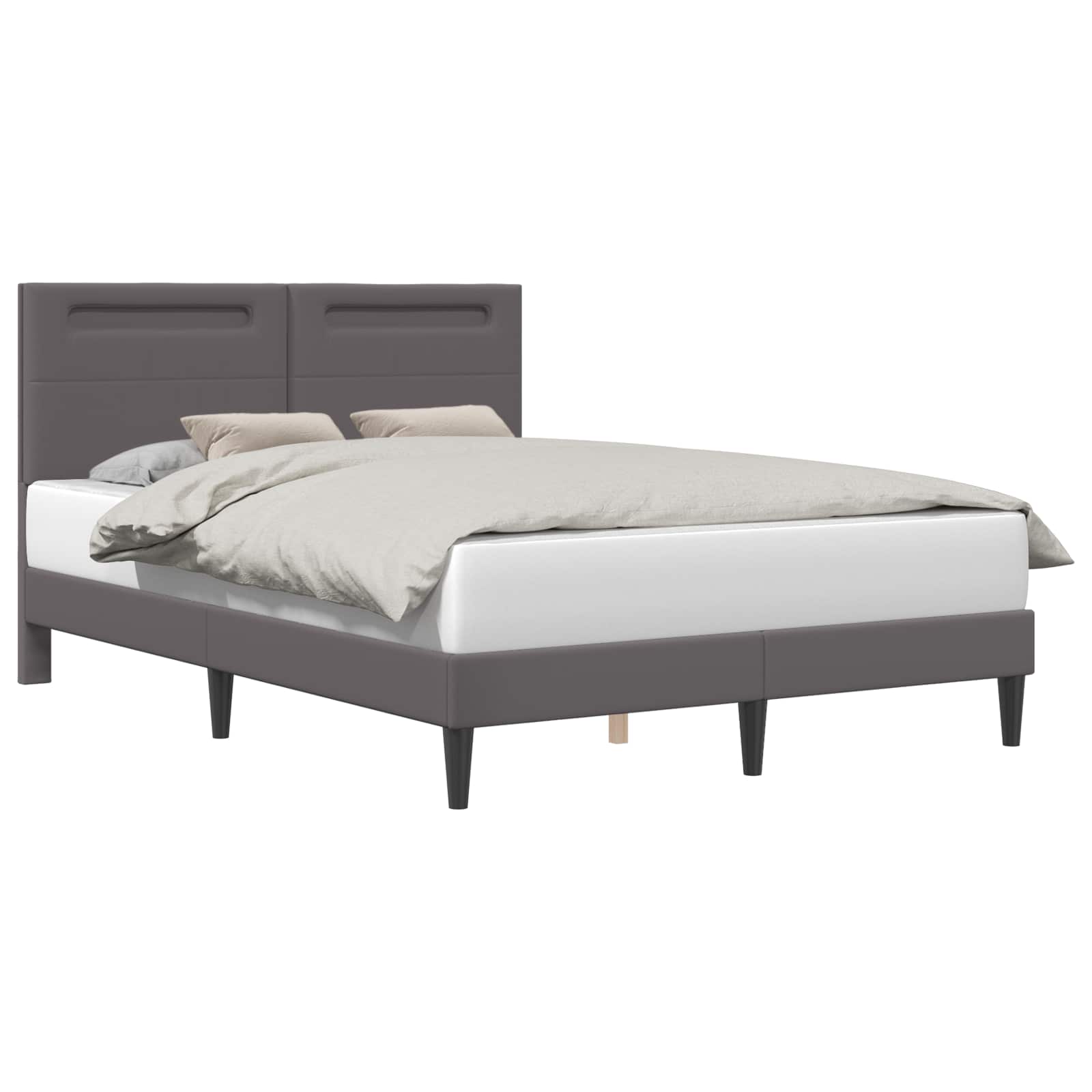 Struttura del letto con testiera Grigio 140 x 190 cm Similpelle | homemem39