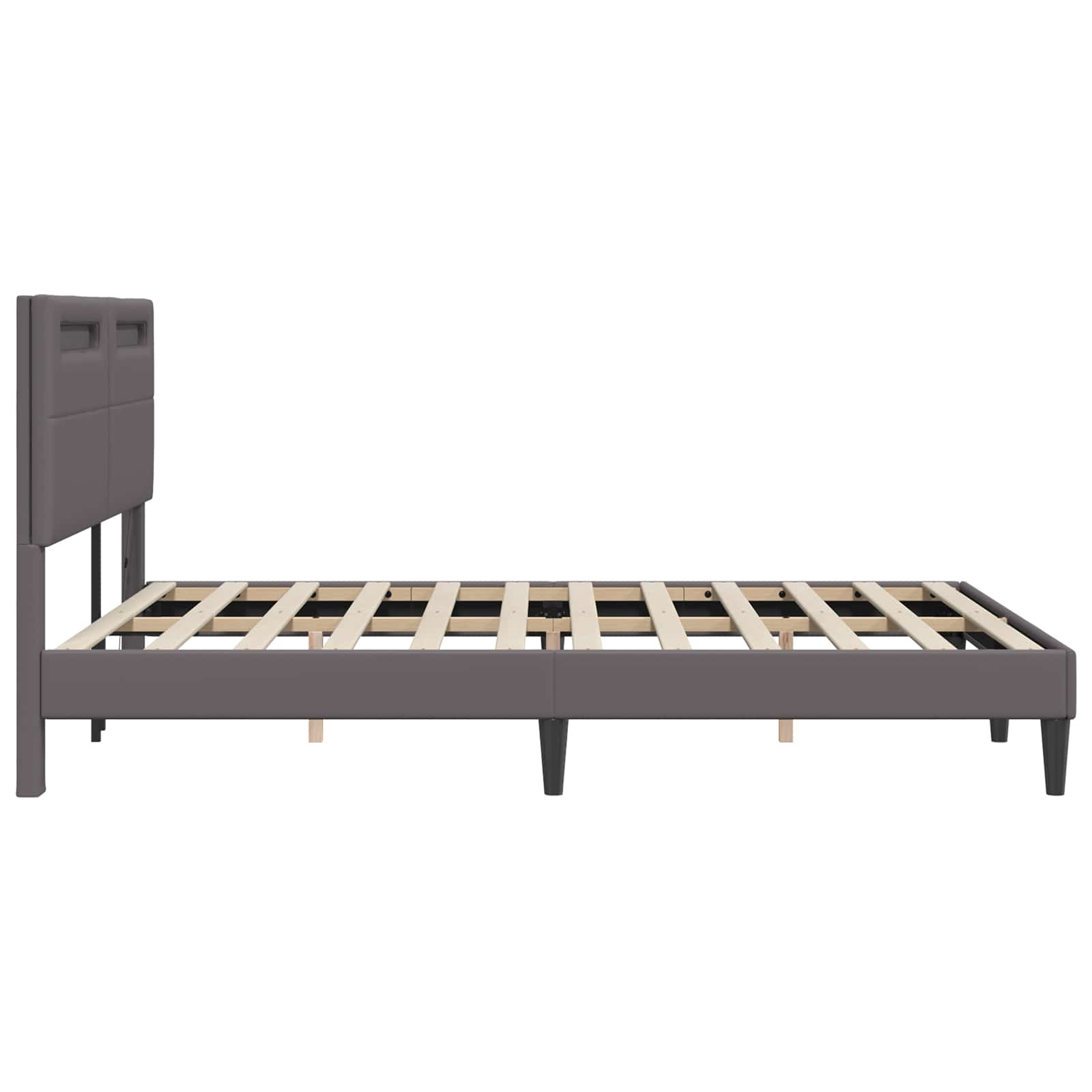 Struttura del letto con testiera Grigio 140 x 190 cm Similpelle | homemem39