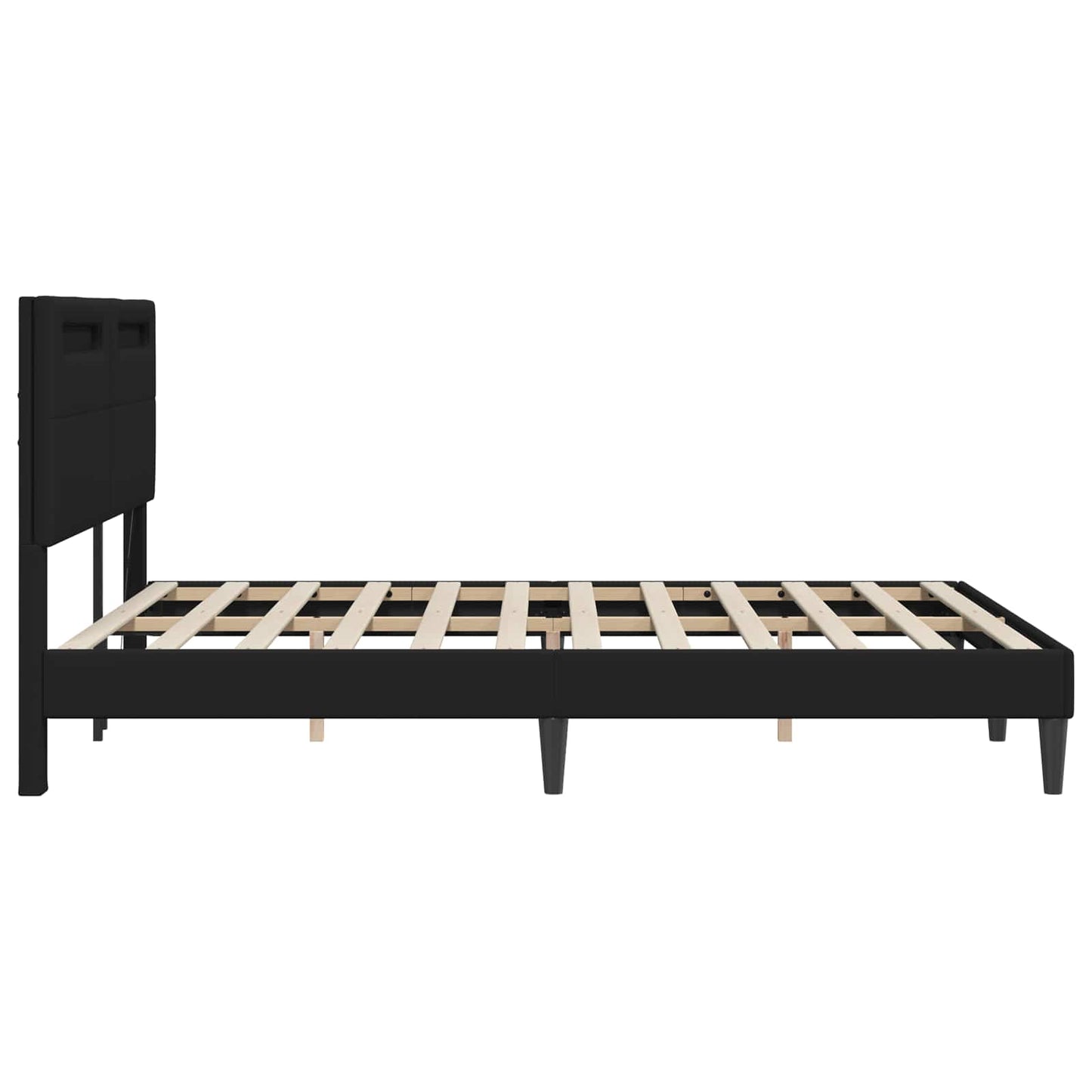 Struttura del letto con testiera Nero 140 x 190 cm Similpelle | homemem39