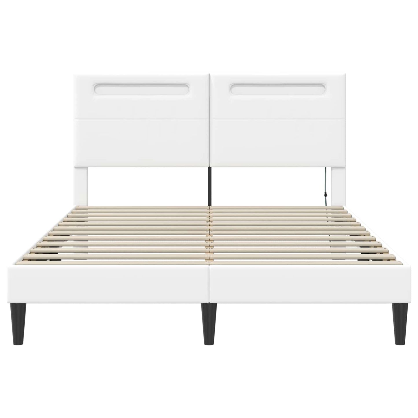 Struttura del letto con testiera Bianco 140 x 190 cm Similpelle | homemem39