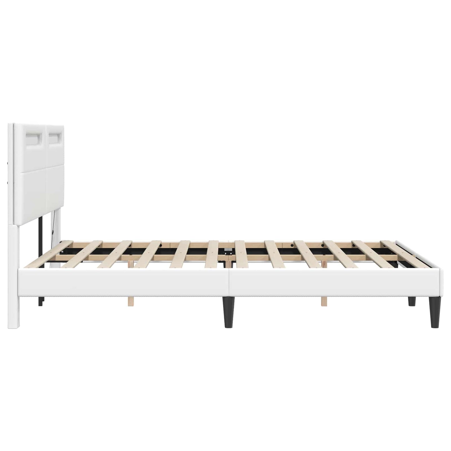 Struttura del letto con testiera Bianco 140 x 190 cm Similpelle | homemem39
