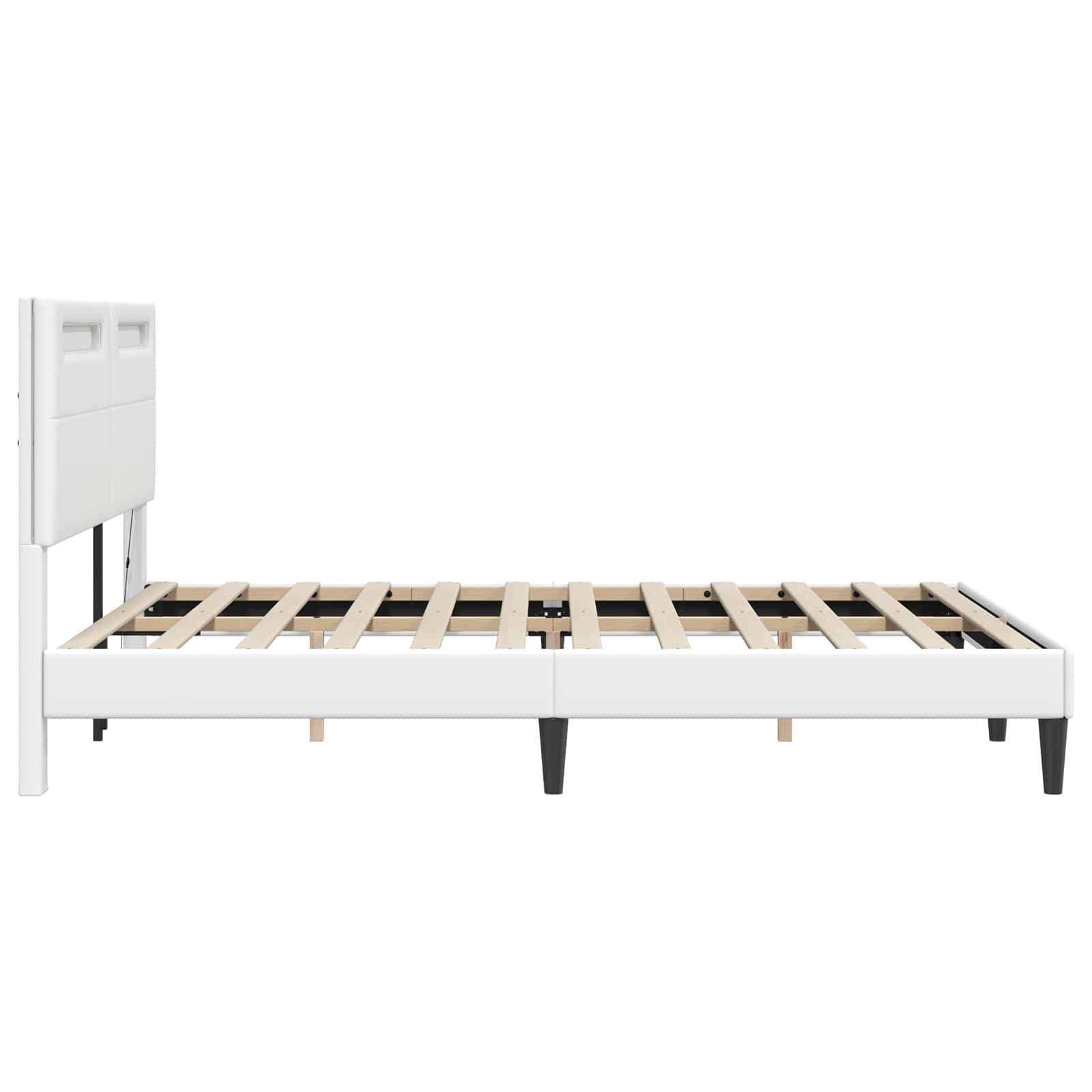 Struttura del letto con testiera Bianco 140 x 190 cm Similpelle | homemem39