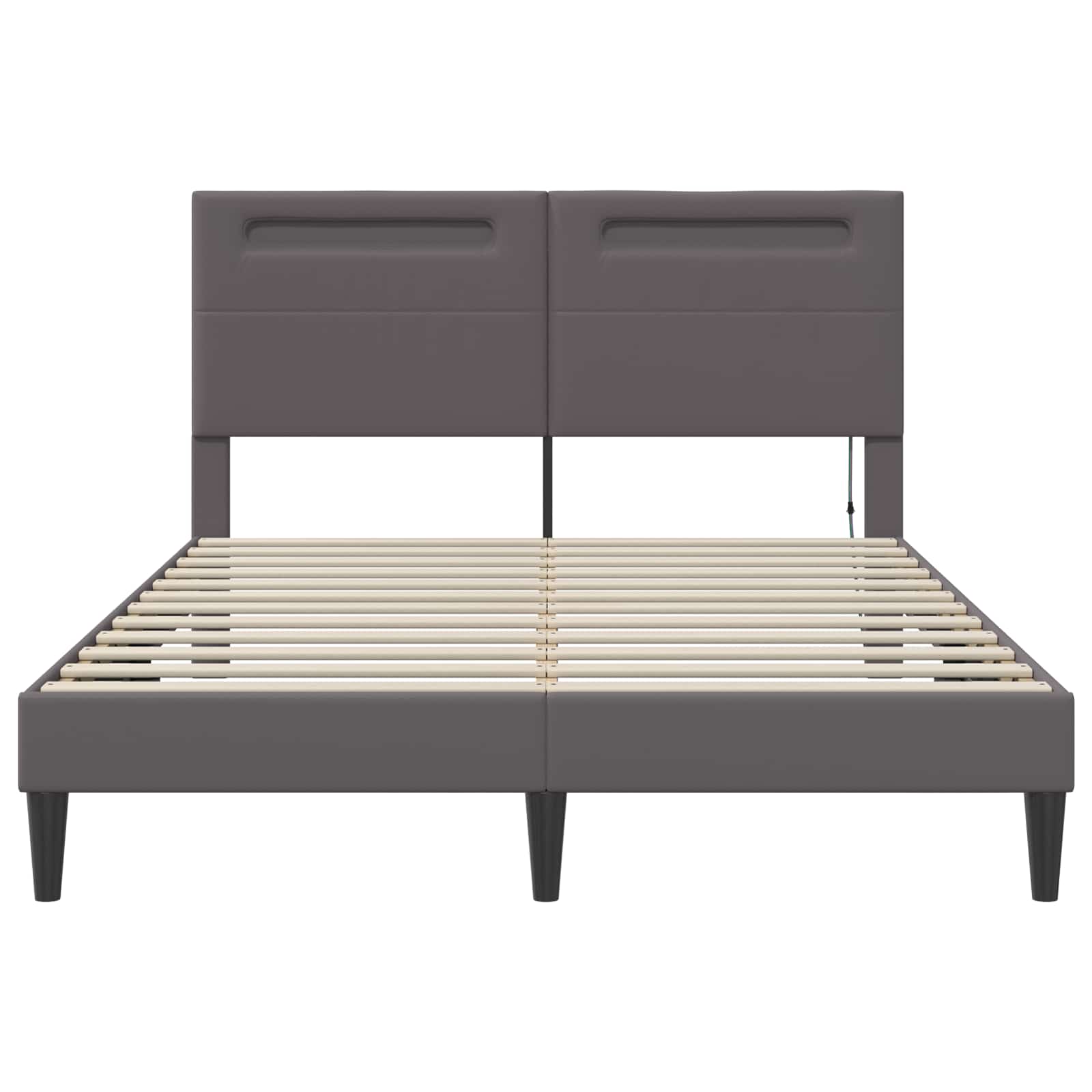 Struttura del letto con testiera Grigio 140 x 200 cm Similpelle | homemem39