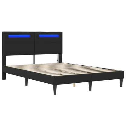 Struttura del letto con testiera Nero 140 x 200 cm Similpelle | homemem39
