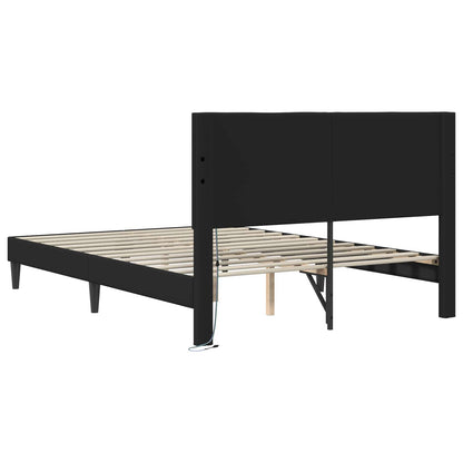 Struttura del letto con testiera Nero 140 x 200 cm Similpelle | homemem39