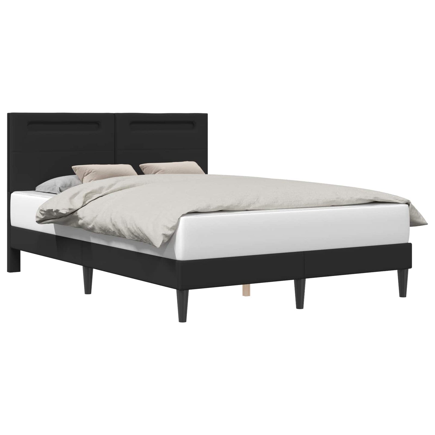 Struttura del letto con testiera Nero 140 x 200 cm Similpelle | homemem39