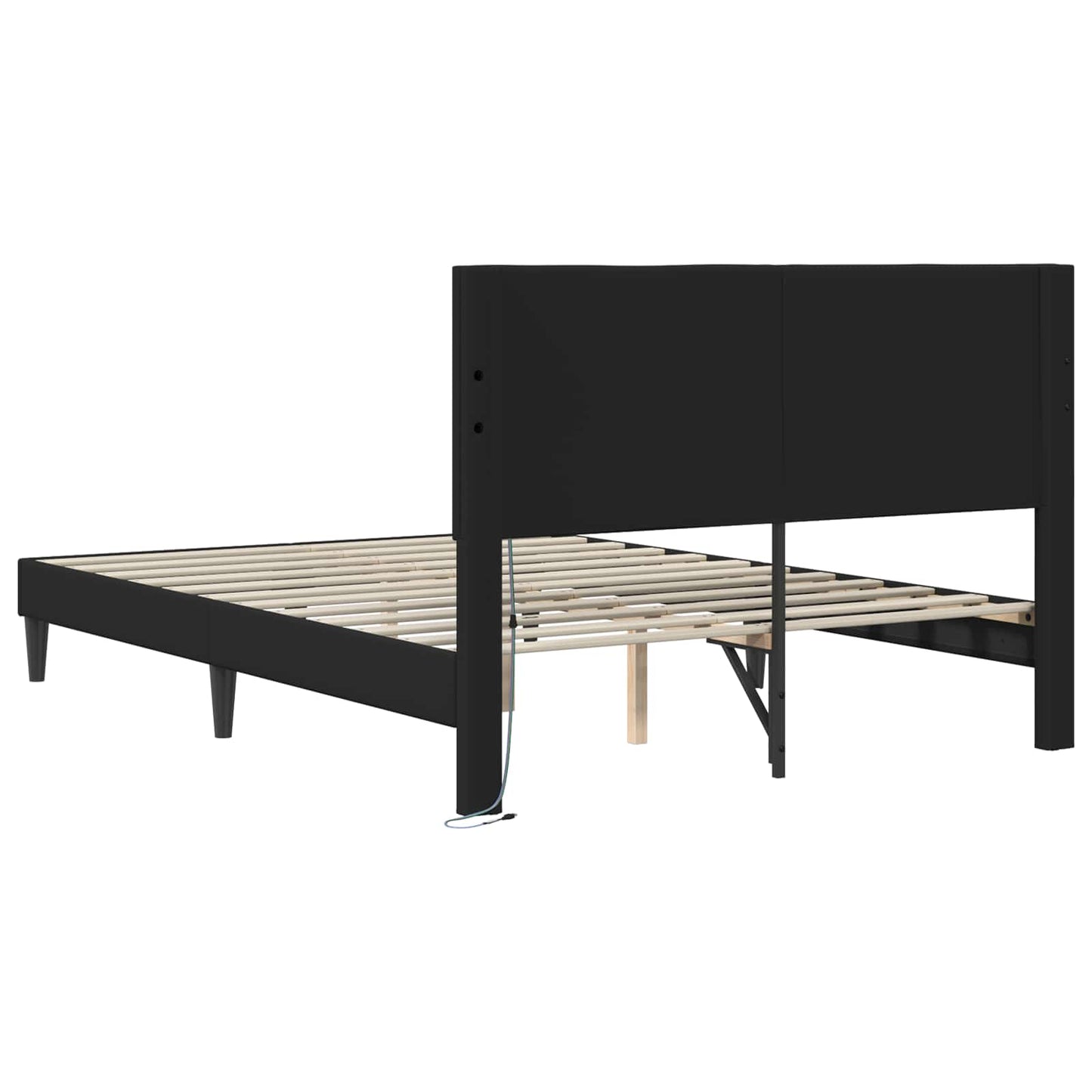 Struttura del letto con testiera Nero 160 x 200 cm Similpelle | homemem39
