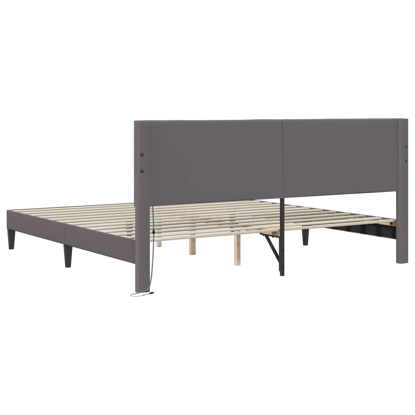 Struttura del letto con testiera Grigio 180 x 200 cm Similpelle | homemem39
