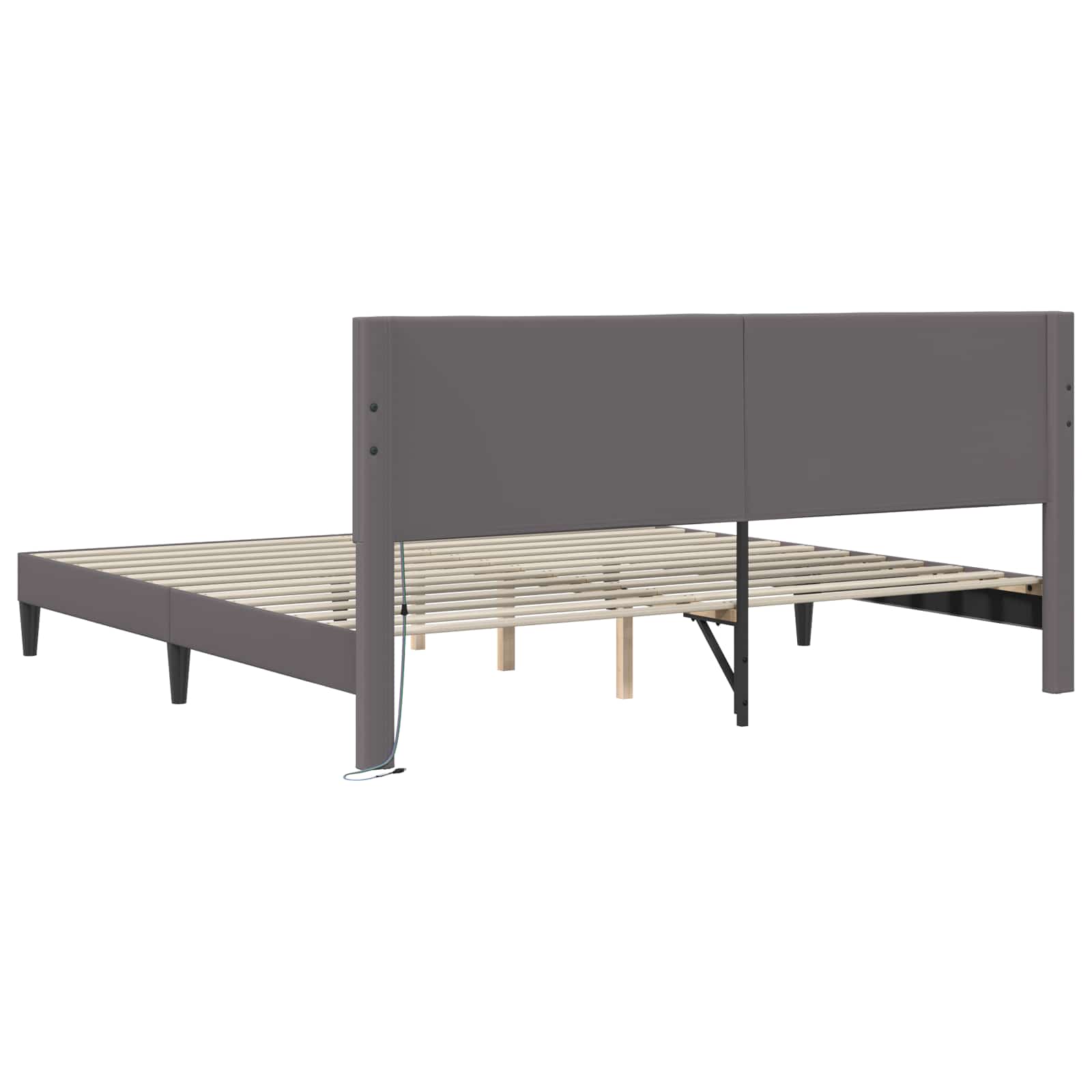 Struttura del letto con testiera Grigio 180 x 200 cm Similpelle | homemem39