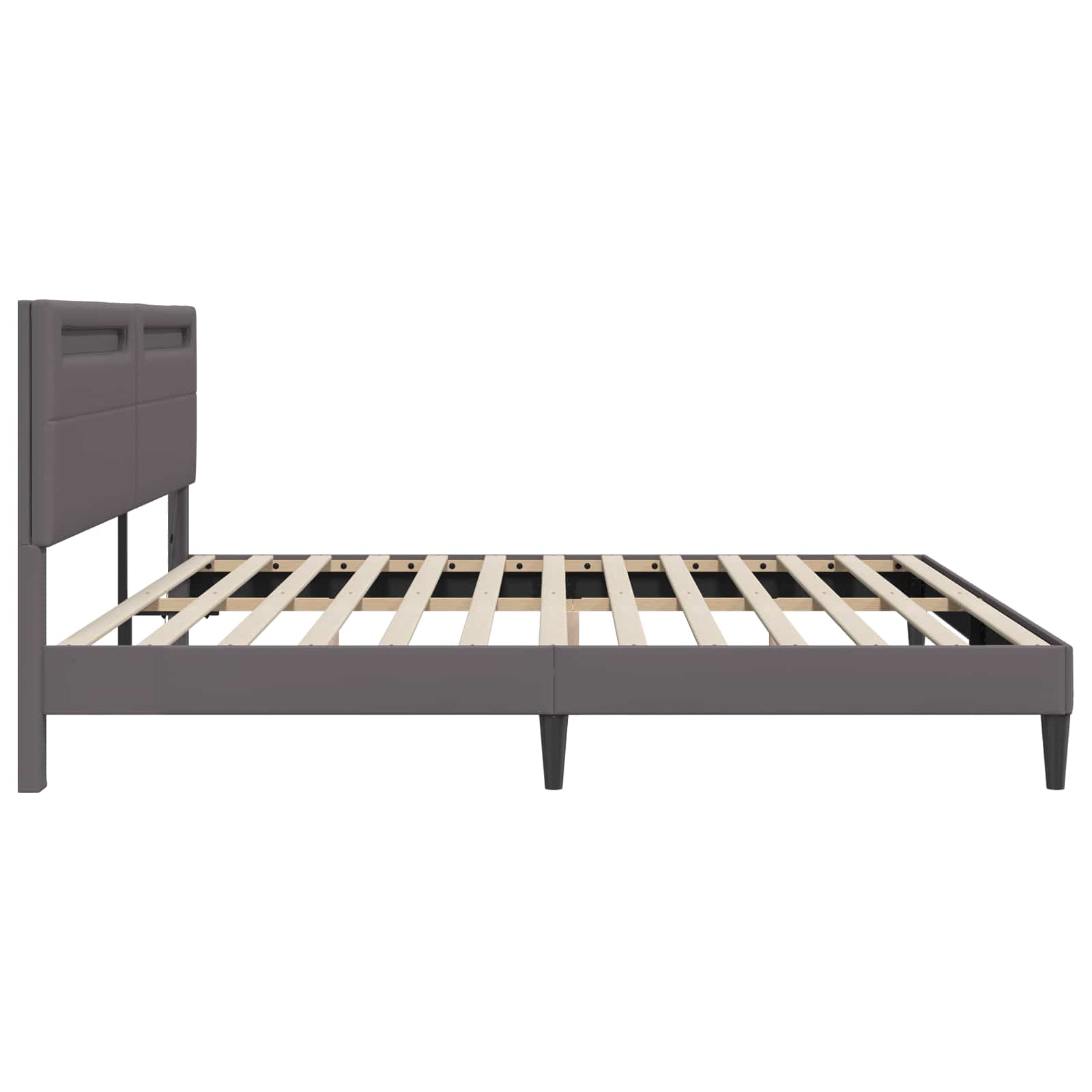 Struttura del letto con testiera Grigio 180 x 200 cm Similpelle | homemem39