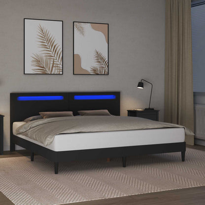Struttura del letto con testiera Nero 180 x 200 cm Similpelle | homemem39