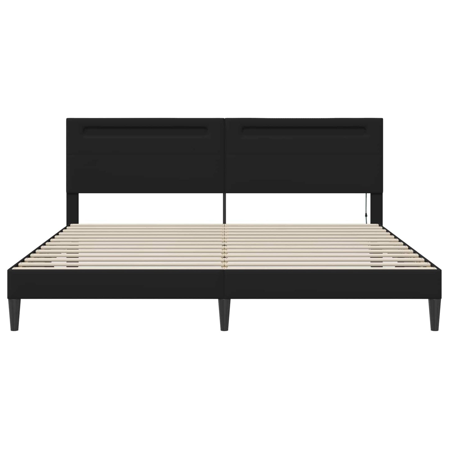 Struttura del letto con testiera Nero 180 x 200 cm Similpelle | homemem39