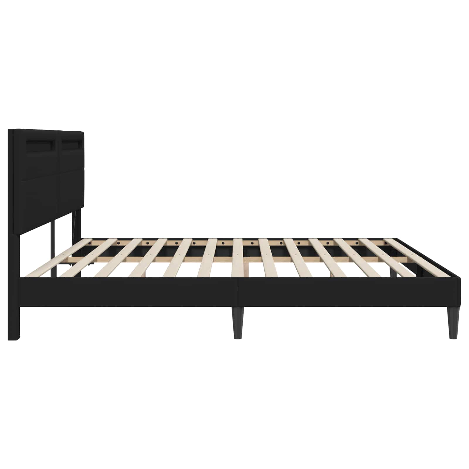Struttura del letto con testiera Nero 180 x 200 cm Similpelle | homemem39