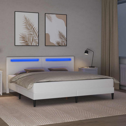 Struttura del letto con testiera Bianco 180 x 200 cm Similpelle | homemem39