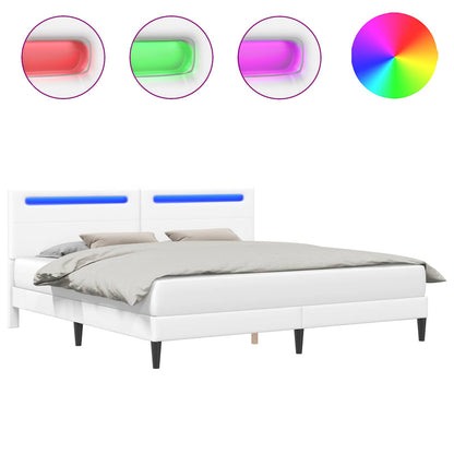 Struttura del letto con testiera Bianco 180 x 200 cm Similpelle | homemem39