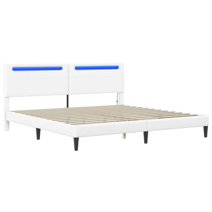 Struttura del letto con testiera Bianco 180 x 200 cm Similpelle | homemem39