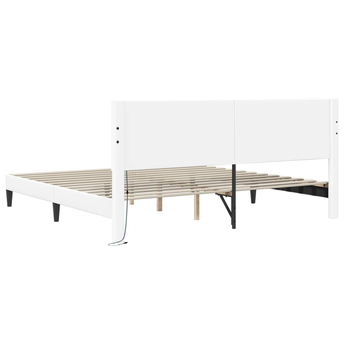 Struttura del letto con testiera Bianco 180 x 200 cm Similpelle | homemem39