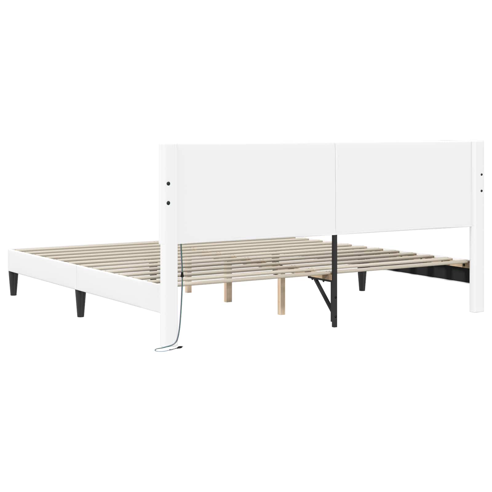Struttura del letto con testiera Bianco 180 x 200 cm Similpelle | homemem39
