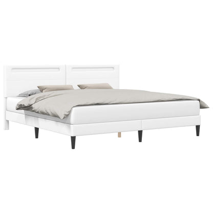 Struttura del letto con testiera Bianco 180 x 200 cm Similpelle | homemem39