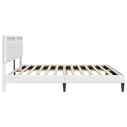 Struttura del letto con testiera Bianco 180 x 200 cm Similpelle | homemem39