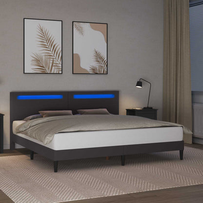 Struttura del letto con testiera Grigio 200 x 200 cm Similpelle | homemem39