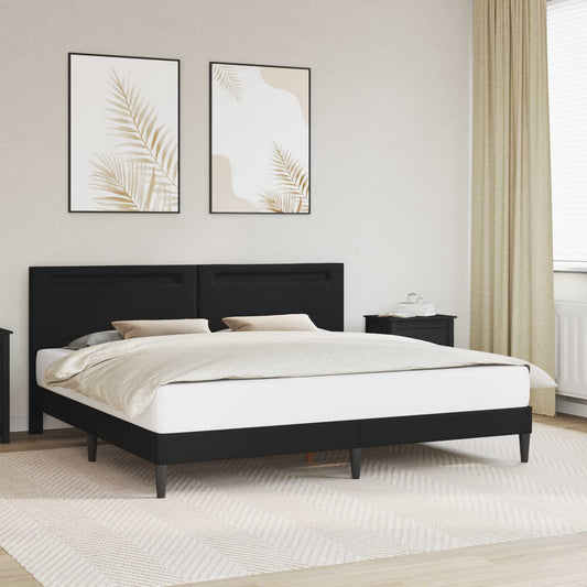 Struttura del letto con testiera Nero 200 x 200 cm Similpelle | homemem39