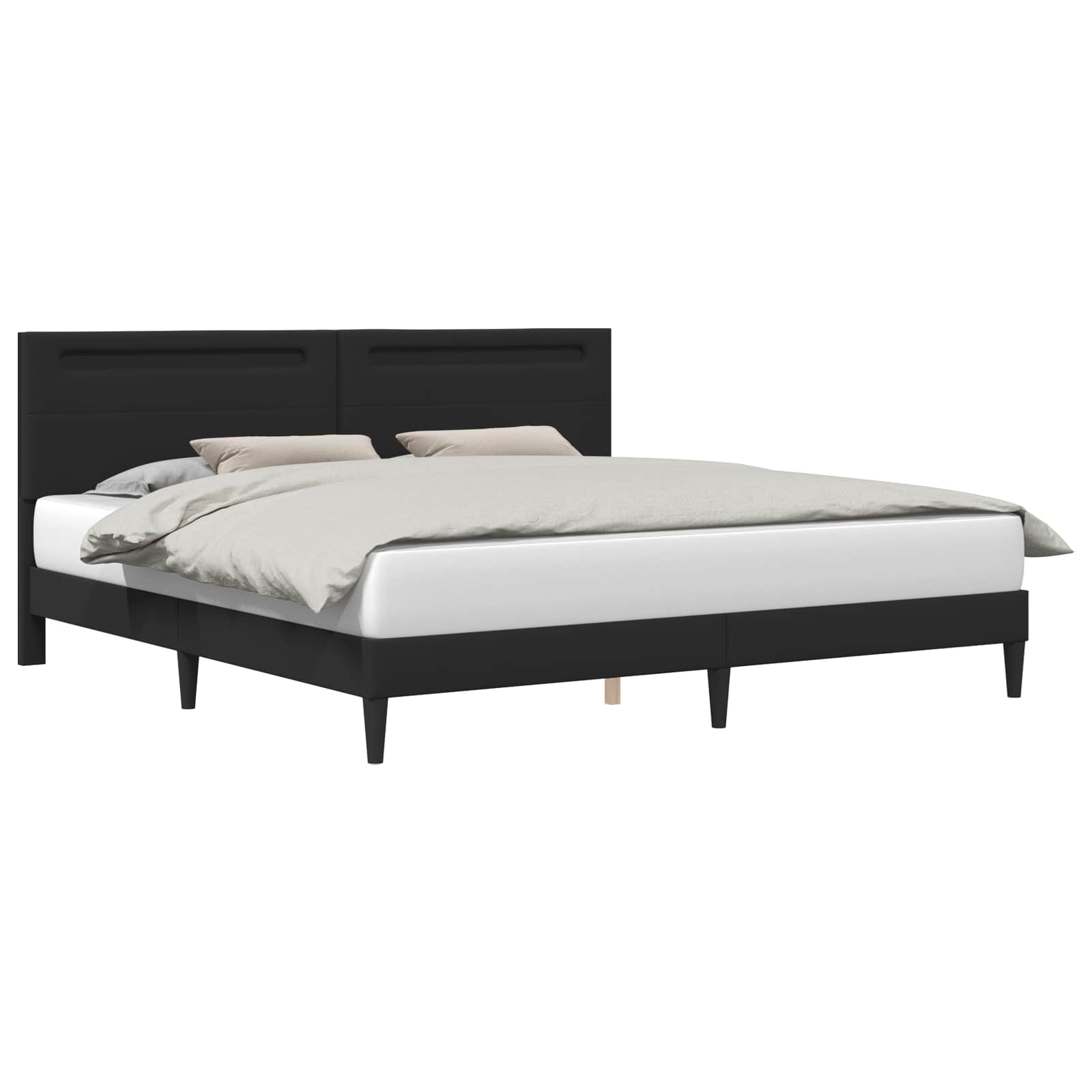 Struttura del letto con testiera Nero 200 x 200 cm Similpelle | homemem39