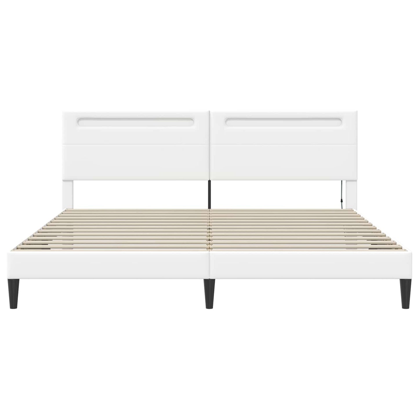 Struttura del letto con testiera Bianco 200 x 200 cm Similpelle | homemem39