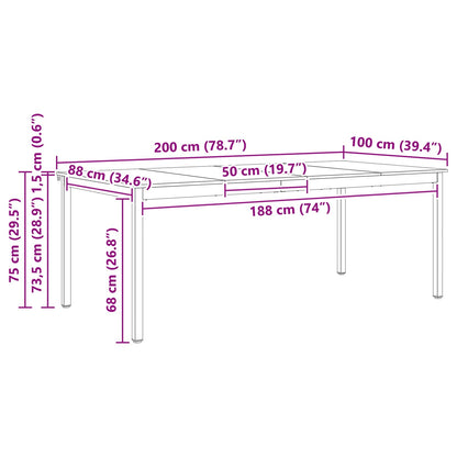 Tavolo da pranzo Bianco 200 x 100 x 75 cm Pino massello