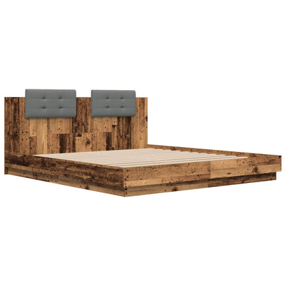 Struttura letto con testata Legno vecchio 200 x 200 cm | homemem39